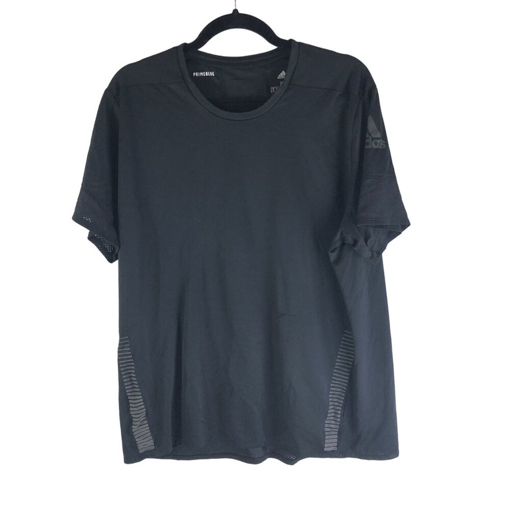Adidas Mens Primeblue T-Shirt Black Mesh Detail Size XL